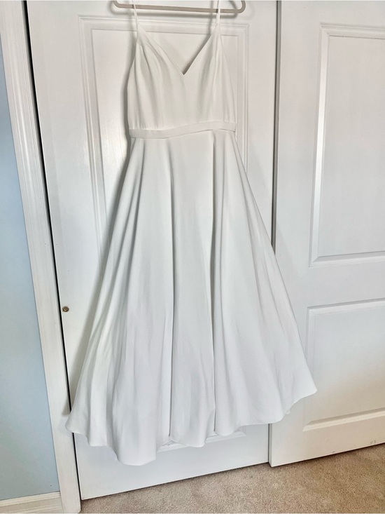 Mac Duggal Dresses & Skirts - Mac Duggal Simple White Spaghetti-Strap A-Line Wedding Dress